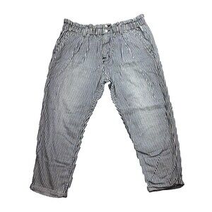 Jimmy Taverniti Capris Pants Tag Sz 33/P Anti Exposure Striped Button Fly Cuffed